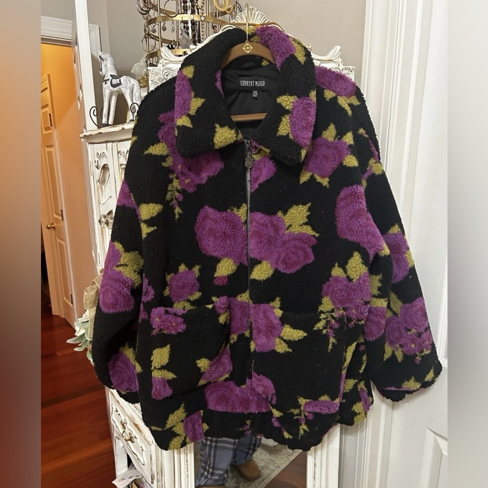 Dolls Kill Current Mood In loving Blooms Sherpa Jacket XXL